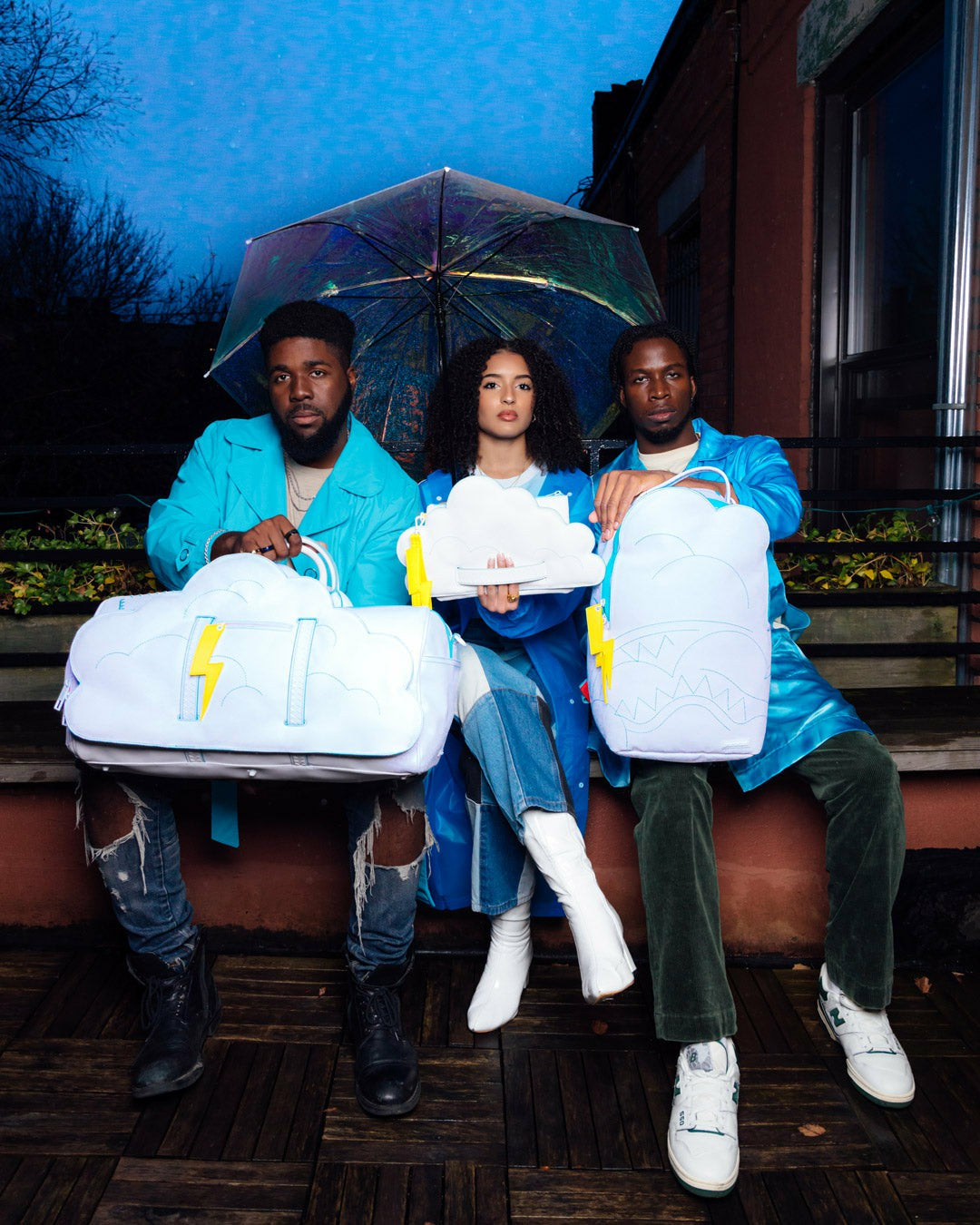 CLOUDY WITH A CHANCE OF SHARK CROSSOVER CLUTCH | Sprayground Discounted