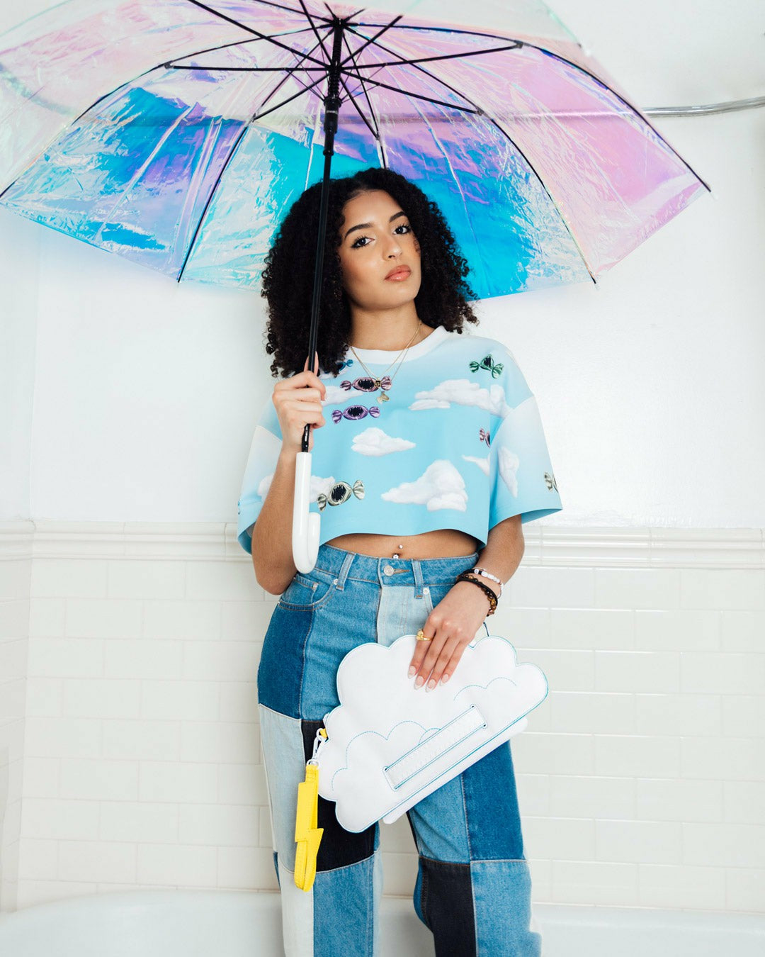 CLOUDY WITH A CHANCE OF SHARK CROSSOVER CLUTCH | Sprayground Discounted
