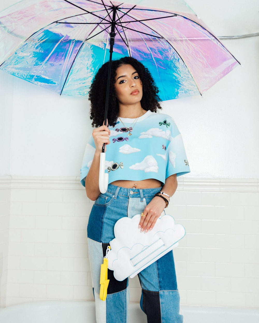 CLOUDY WITH A CHANCE OF SHARK CROSSOVER CLUTCH | Sprayground Discounted