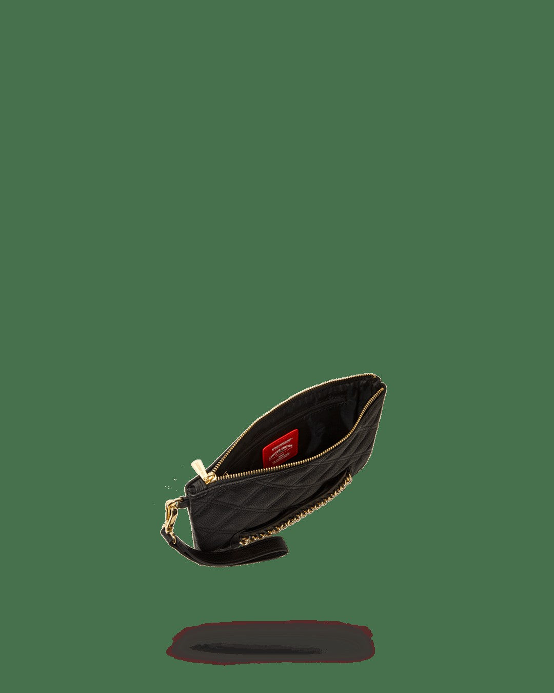 NOIR QUILT GOLD CHAIN SHARK CROSSOVER CLUTCH | Sprayground Hot Deal
