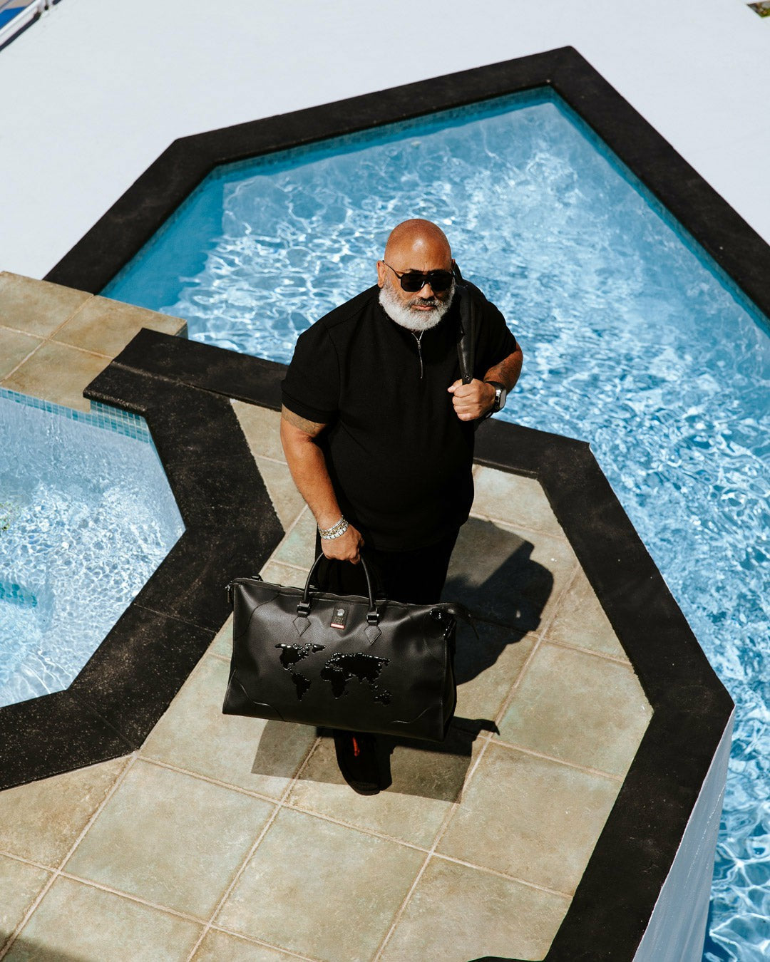JAMES FIRST CLASS GLOBAL TAKEOFF PYRAMID DUFFLE | Sprayground Discounted