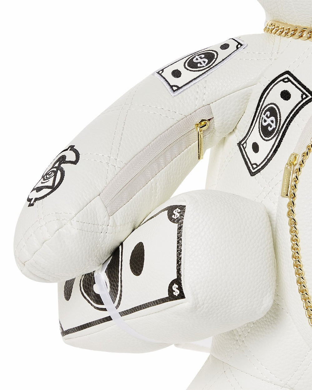 RIVIERA LE BLANC GOLD CHAIN MONEYBEAR TEDDYBEAR BACKPACK | Sprayground Limited Offer