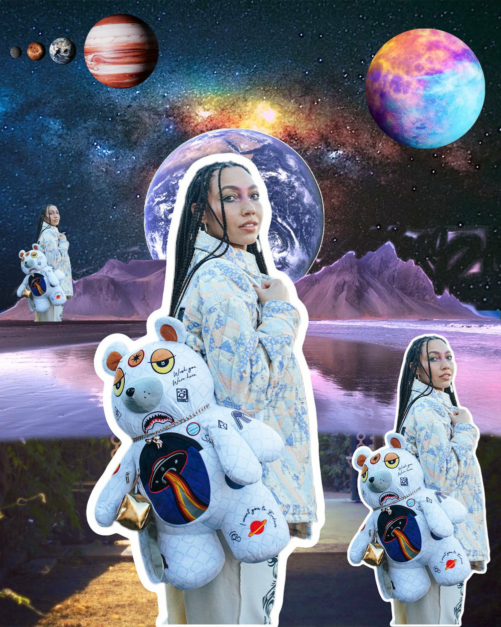 UFO SPACED OUT MONEYBEAR TEDDYBEAR BACKPACK | Sprayground On Sale