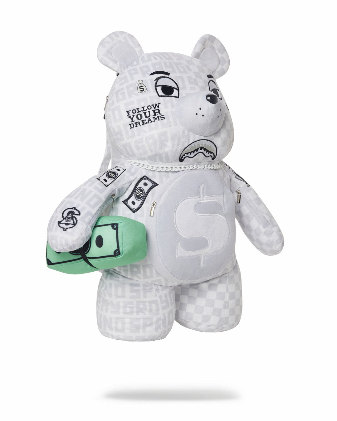 SPLIT THE CHECK (PEARL) MONEYBEAR TEDDYBEAR BACKPACK | Sprayground Bargain