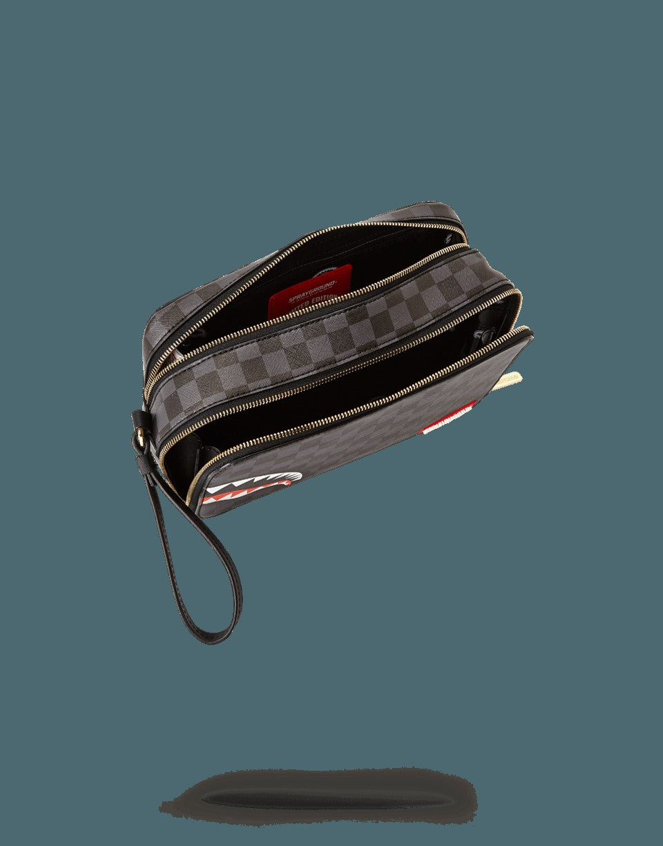 SHARKS IN PARIS (BLACK CHECKERED EDITION) TOILETRY AKA MONEY BAGS | Sprayground Value Deal