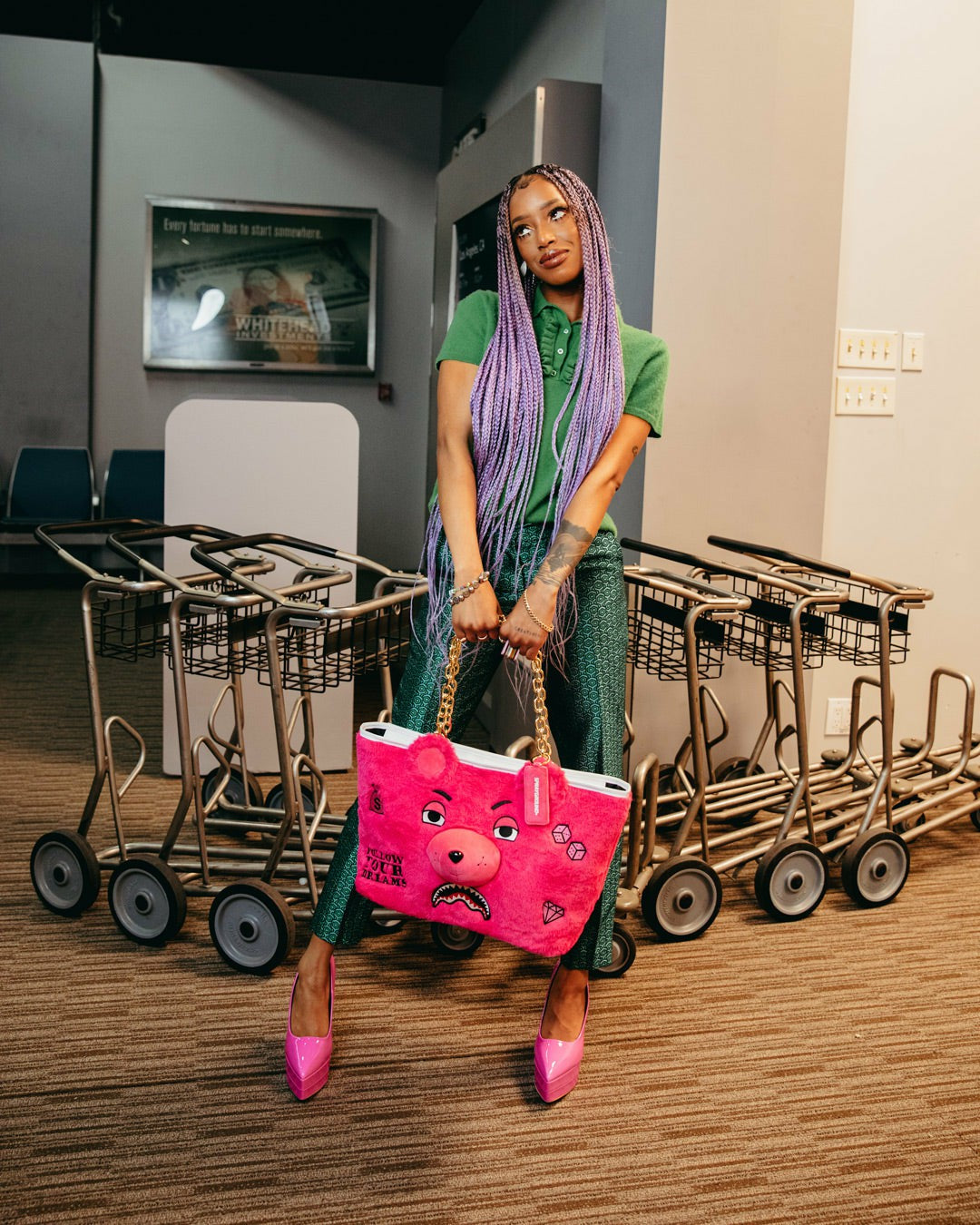 PLUSH MONEYBEAR TOTE (PINK) | Sprayground Bargain
