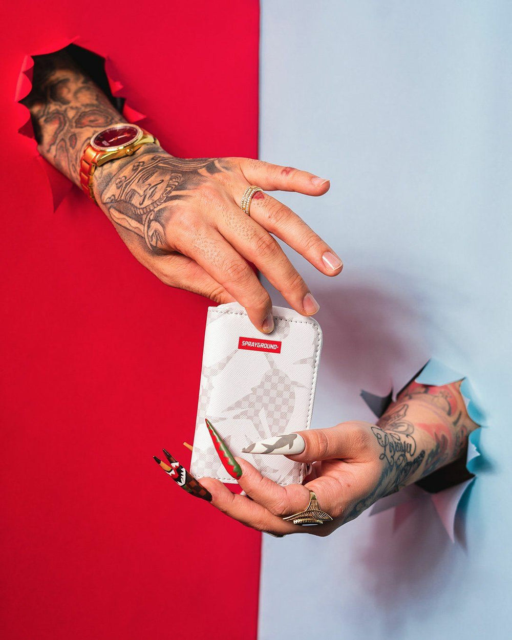 SHARK CHECK (WHITE) WALLET | Sprayground Outlets
