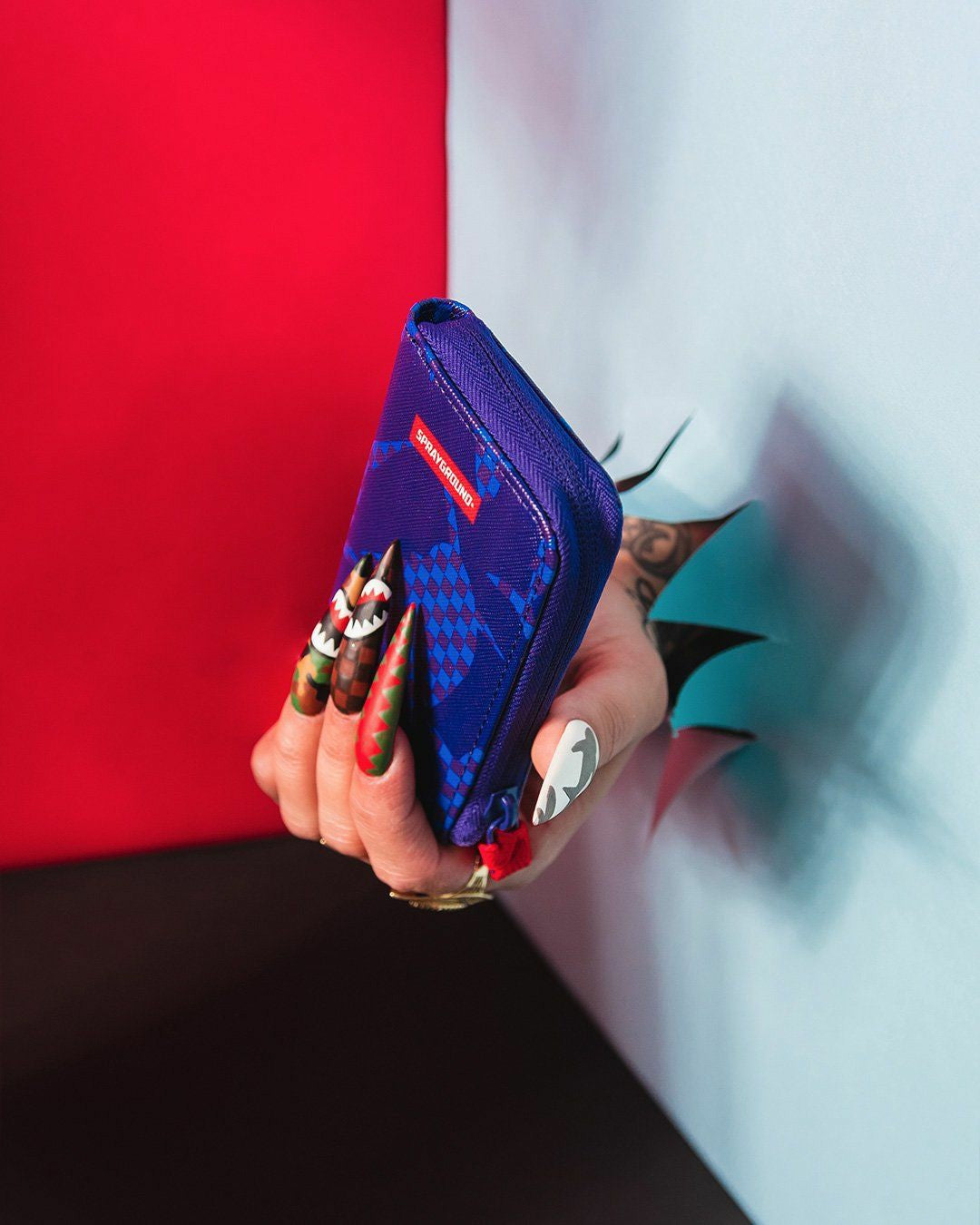 SHARK CHECK (BLUE) WALLET | Sprayground Discounted