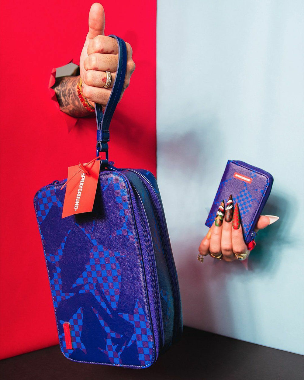 SHARK CHECK (BLUE) WALLET | Sprayground Discounted