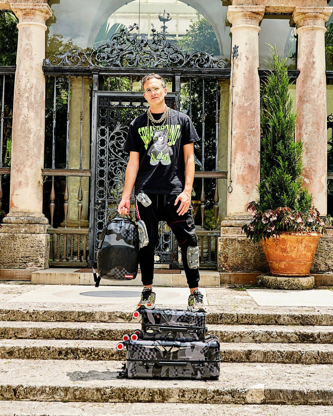 3AM NEVER SLEEP SHARKITECTURE HARDSHELL CARRY-ON LUGGAGE | Sprayground Bargain