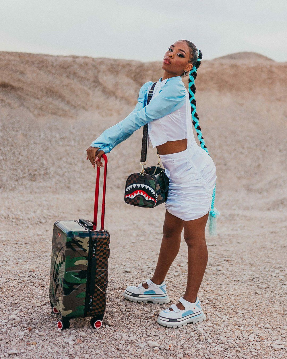 JUNGLE PARIS 21.5” CARRY-ON SHARKITECTURE LUGGAGE | Sprayground Discounted