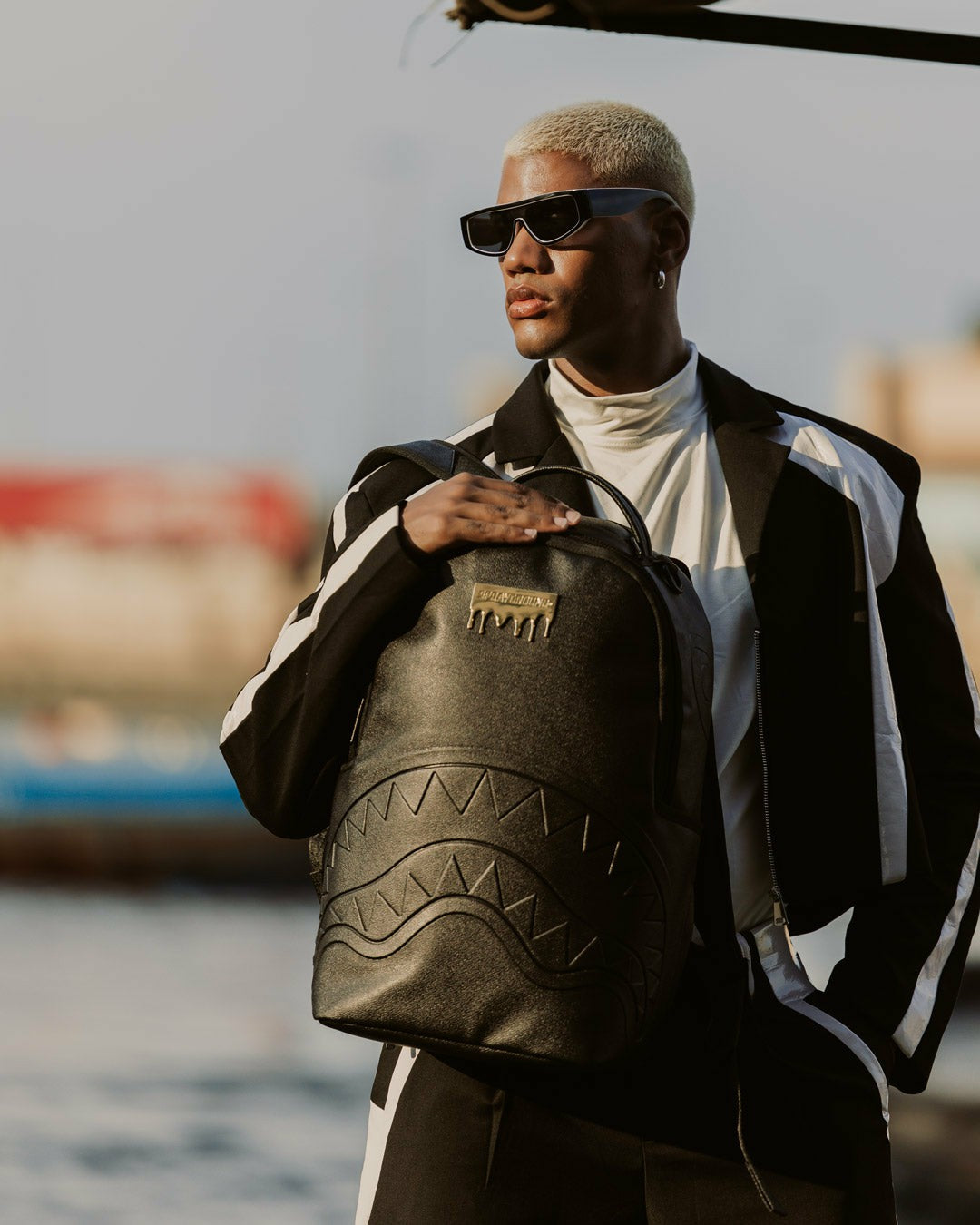 GOLD BRICK DRIP BLACK BACKPACK | Sprayground Special Offer