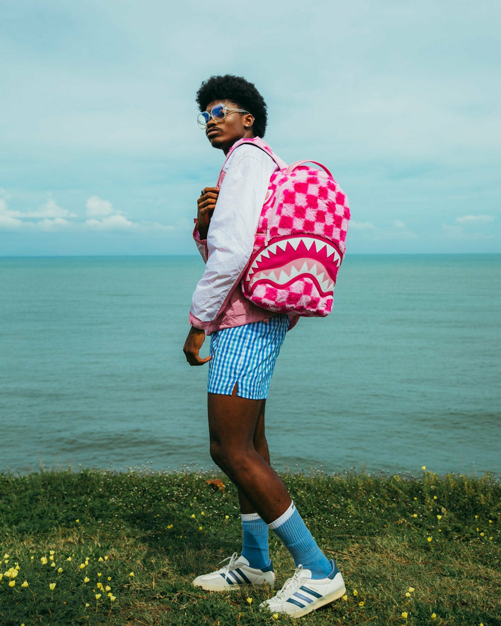 FURZILLA SHARK (PINK CHECK) BACKPACK | Sprayground Special Offer