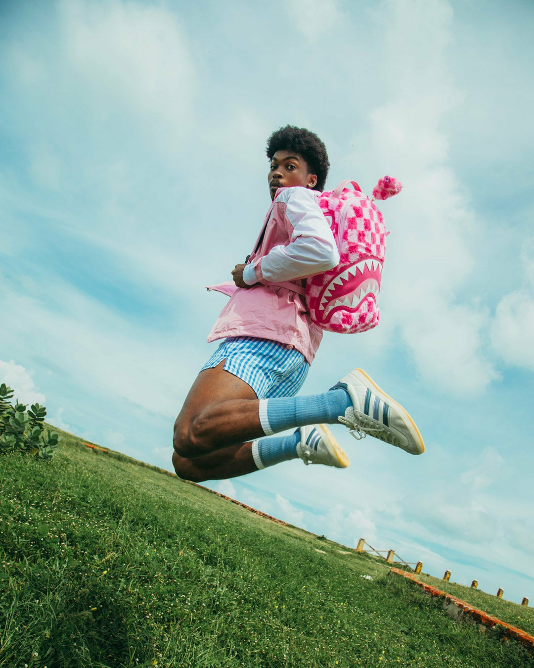 FURZILLA SHARK (PINK CHECK) BACKPACK | Sprayground Special Offer