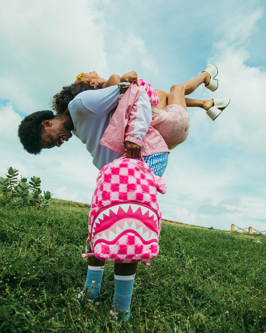 FURZILLA SHARK (PINK CHECK) BACKPACK | Sprayground Special Offer