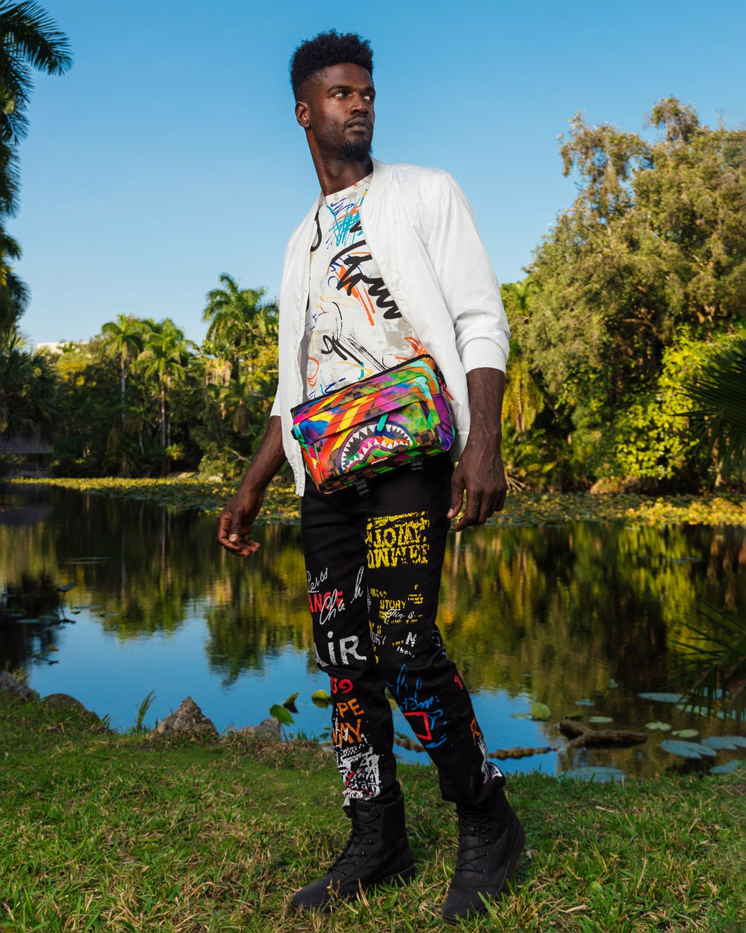 SHARKS IN PARIS CITY STREAKS CARGO CROSSBODY | Sprayground Outlets