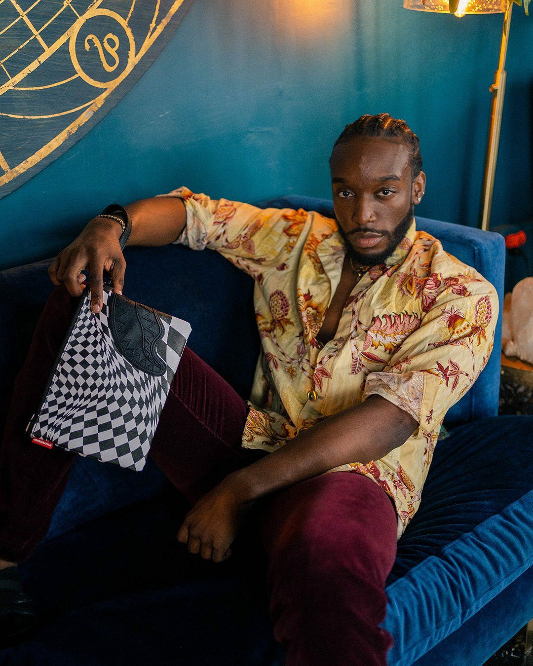 TRIPPY CHECK CROSSOVER CLUTCH | Sprayground Discounted