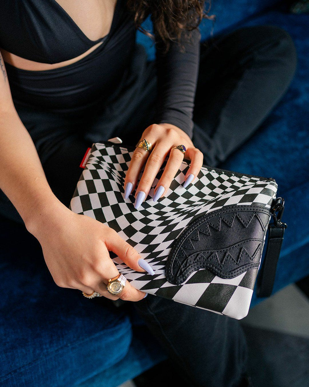TRIPPY CHECK CROSSOVER CLUTCH | Sprayground Discounted
