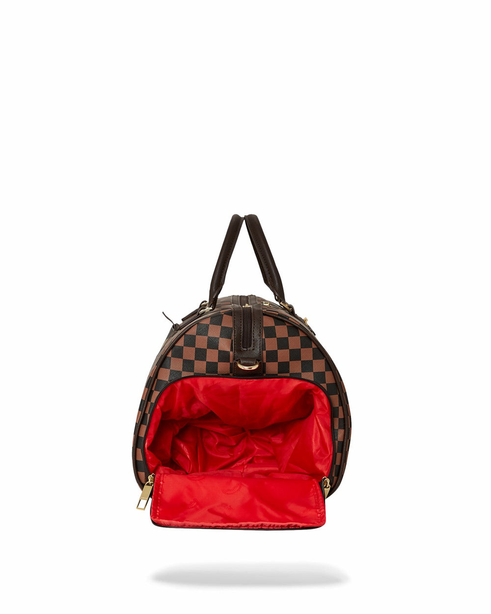 EXTERIOR GOLD ZIP POCKET SHARKS IN PARIS DUFFLE | Sprayground Bargain