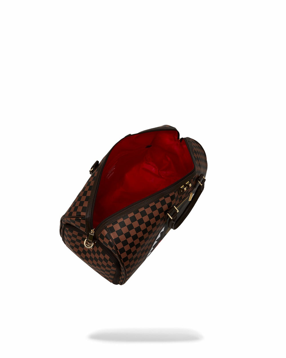 EXTERIOR GOLD ZIP POCKET SHARKS IN PARIS DUFFLE | Sprayground Bargain
