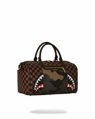 EXTERIOR GOLD ZIP POCKET SHARKS IN PARIS MINI DUFFLE | Sprayground Savings
