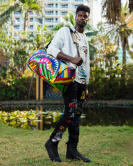 SHARKS IN PARIS CITY STREAKS DUFFLE | Sprayground On Sale