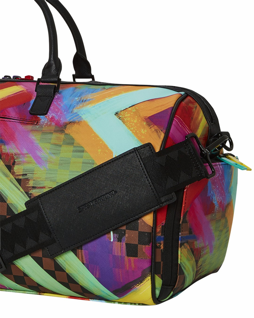 SHARKS IN PARIS CITY STREAKS DUFFLE | Sprayground On Sale
