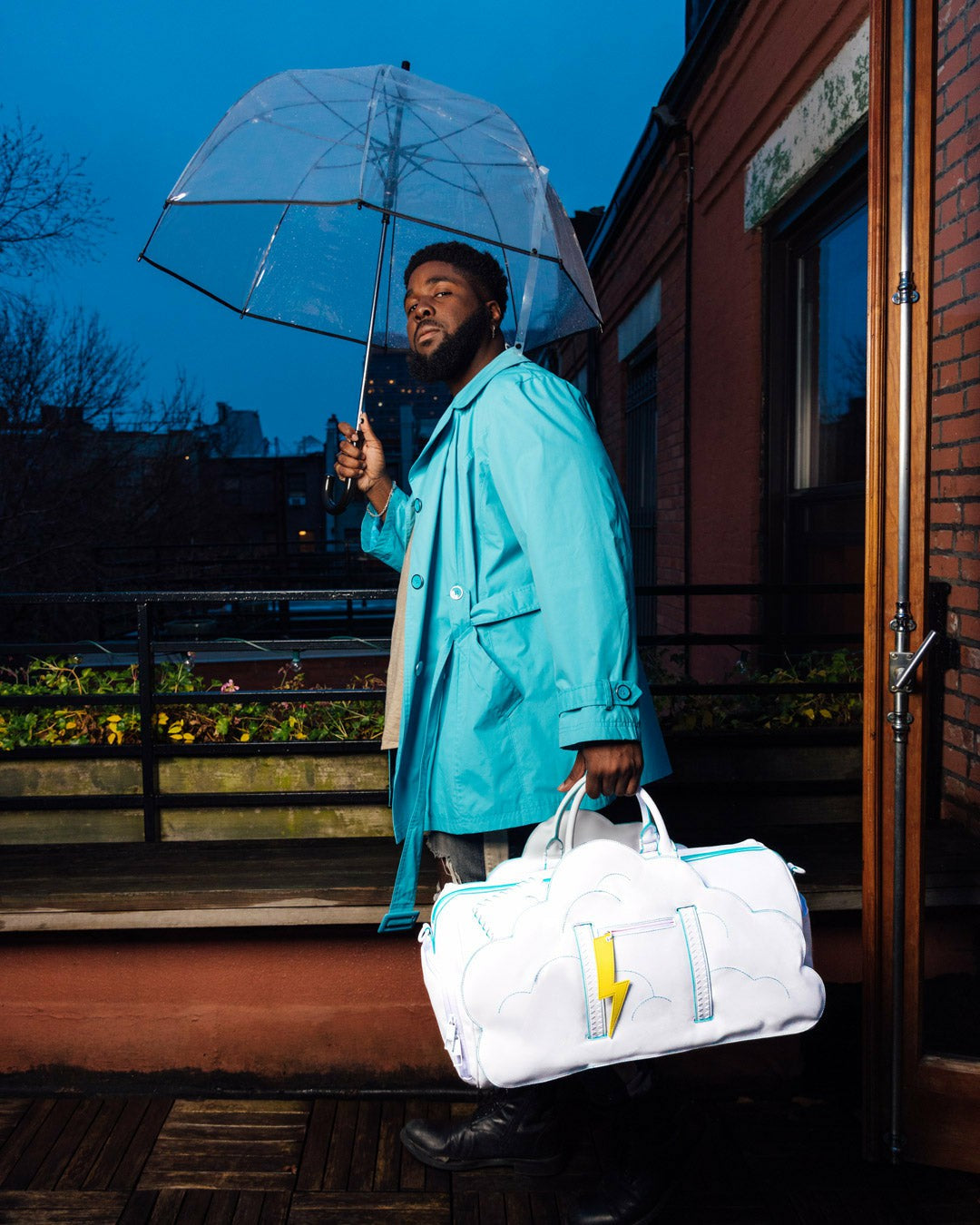 CLOUDY WITH A CHANCE OF SHARK DUFFLE | Sprayground Bargain