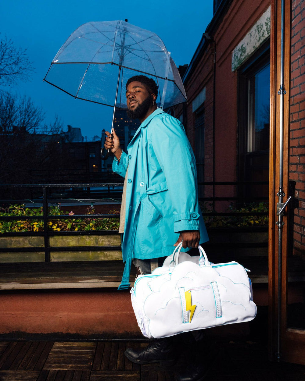 CLOUDY WITH A CHANCE OF SHARK DUFFLE | Sprayground Bargain