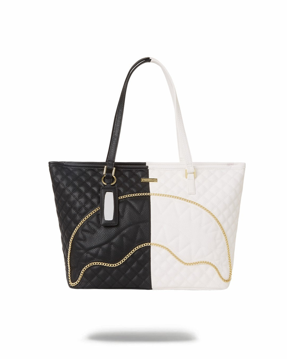 LEVELED UP SPLIT QUILT SHARK TOTE | Sprayground On Sale
