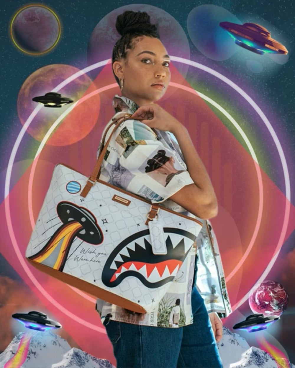 UFO FLYING COLORS TOTE | Sprayground Hot Deal