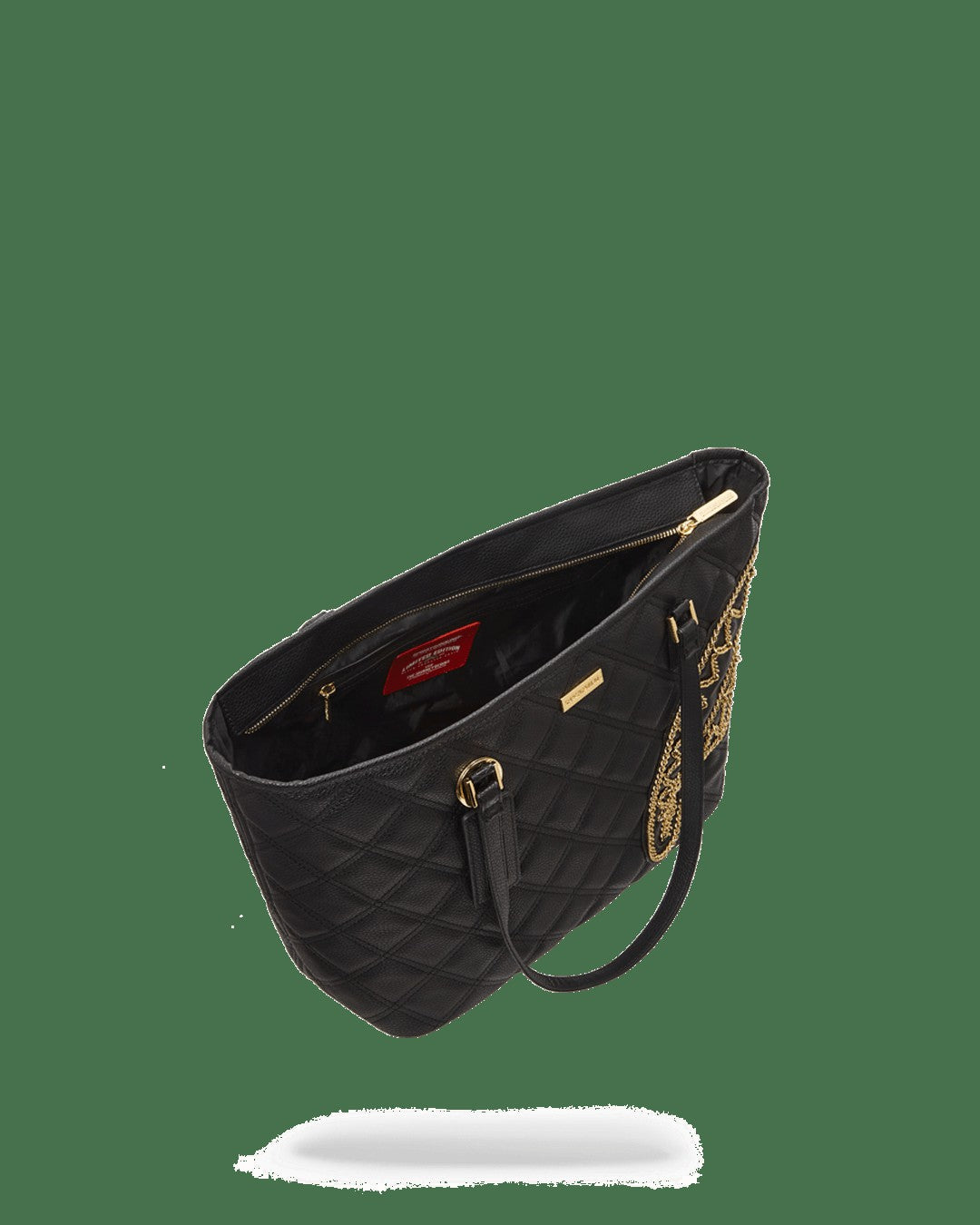 NOIR QUILT GOLD CHAIN SHARK TOTE | Sprayground Bargain