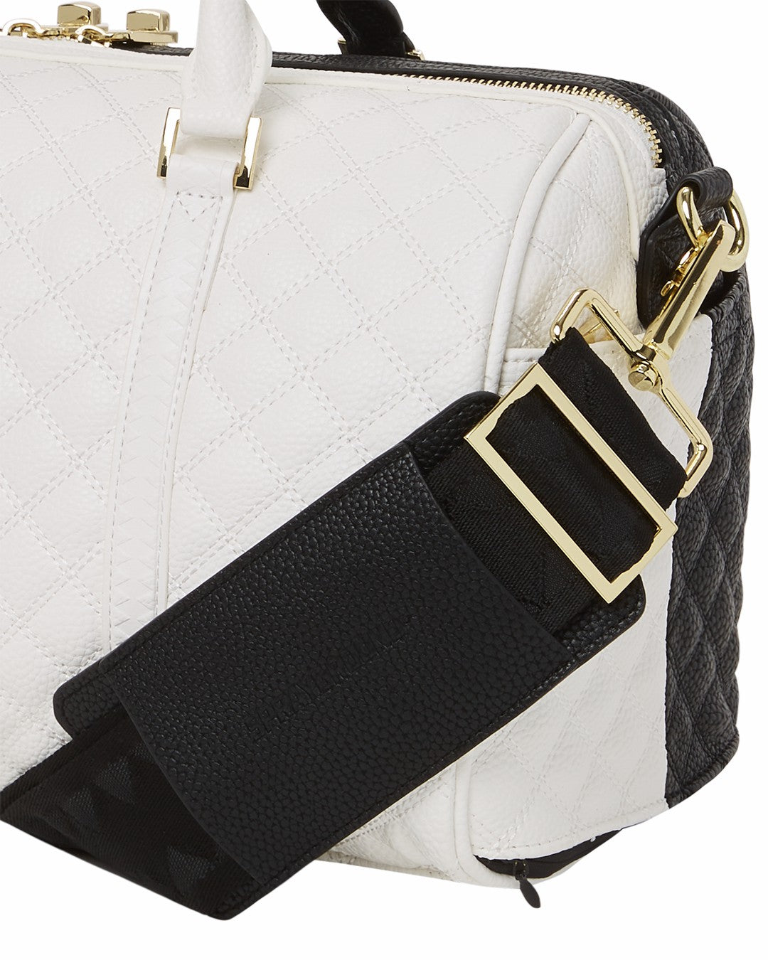 LEVELED UP SPLIT QUILT SHARK MINI DUFFLE | Sprayground Limited Offer