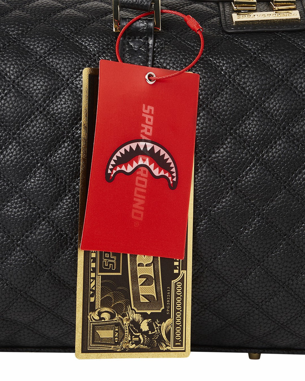 LEVELED UP SPLIT QUILT SHARK MINI DUFFLE | Sprayground Limited Offer