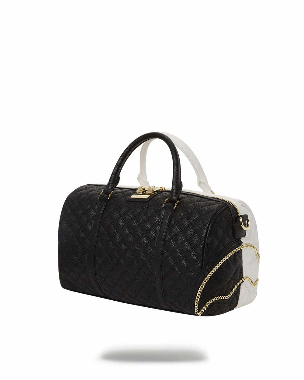 LEVELED UP SPLIT QUILT SHARK MINI DUFFLE | Sprayground Limited Offer