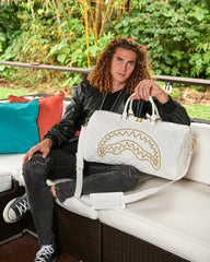 RIVIERA LE BLANC GOLD CHAIN SHARK DUFFLE | Sprayground Hot Deal