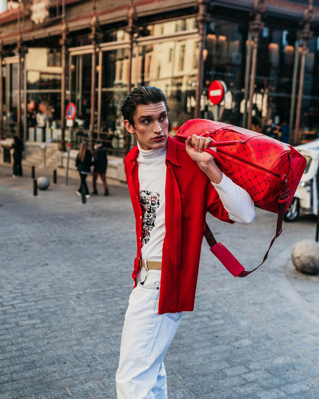 MONEY PATTERN BRICK DUFFLE | Sprayground Limited Offer