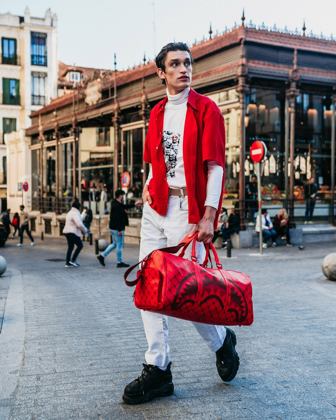 MONEY PATTERN BRICK DUFFLE | Sprayground Limited Offer