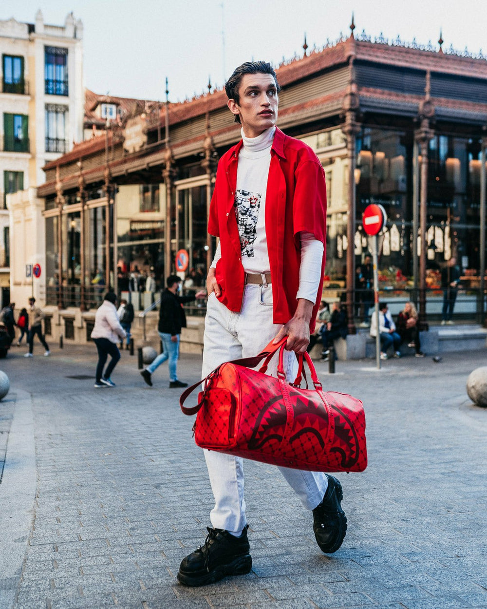 MONEY PATTERN BRICK DUFFLE | Sprayground Limited Offer