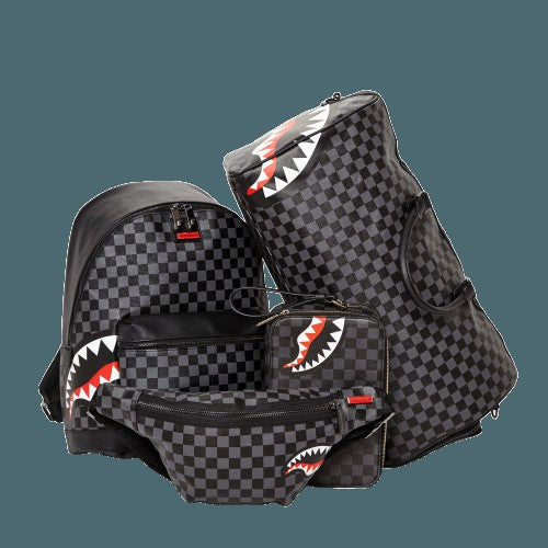 SHARKS IN PARIS (BLACK CHECKERED EDITION) CROSSBODY | Sprayground Bargain