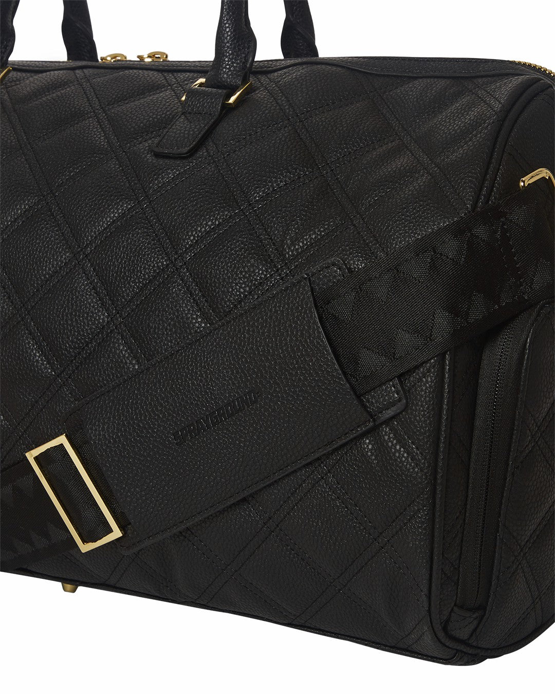 NOIR QUILT GOLD CHAIN SHARK DUFFLE | Sprayground Discounted