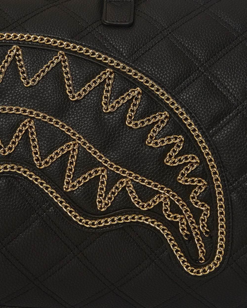 NOIR QUILT GOLD CHAIN SHARK DUFFLE | Sprayground Discounted