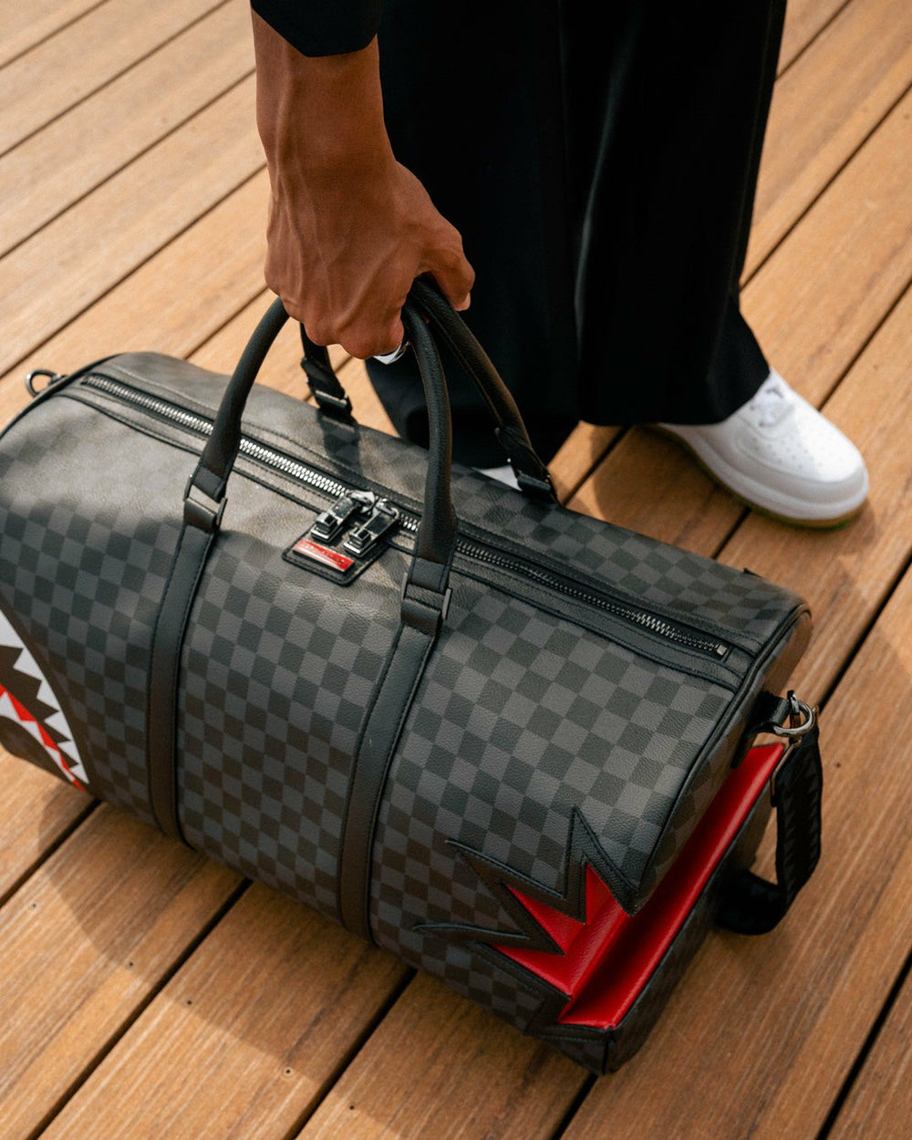 SHARK BITE SHARKS IN PARIS GRAY DUFFLE | Sprayground Exclusive Deal