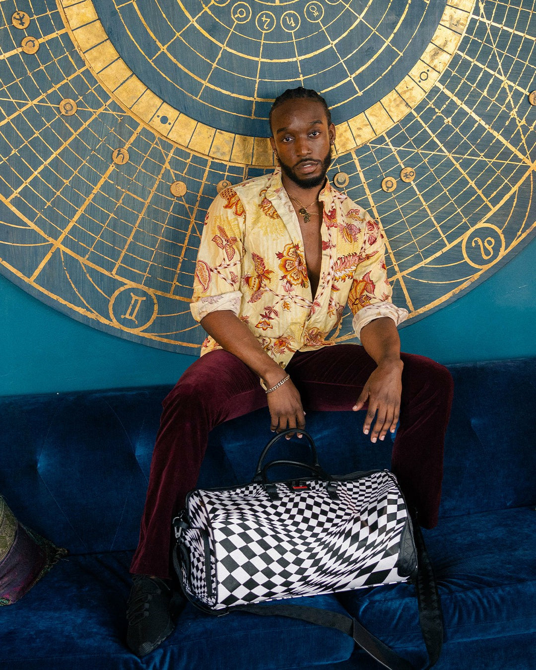TRIPPY CHECK DUFFLE | Sprayground On Sale