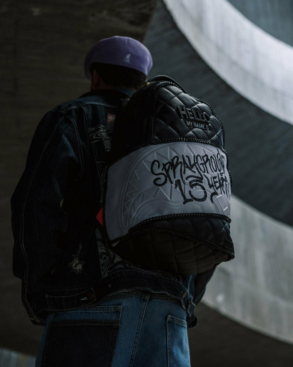 HELLO MY NAME IS 15 YEARS QUILTED BACKPACK (SUPER RARE) | Sprayground On Sale