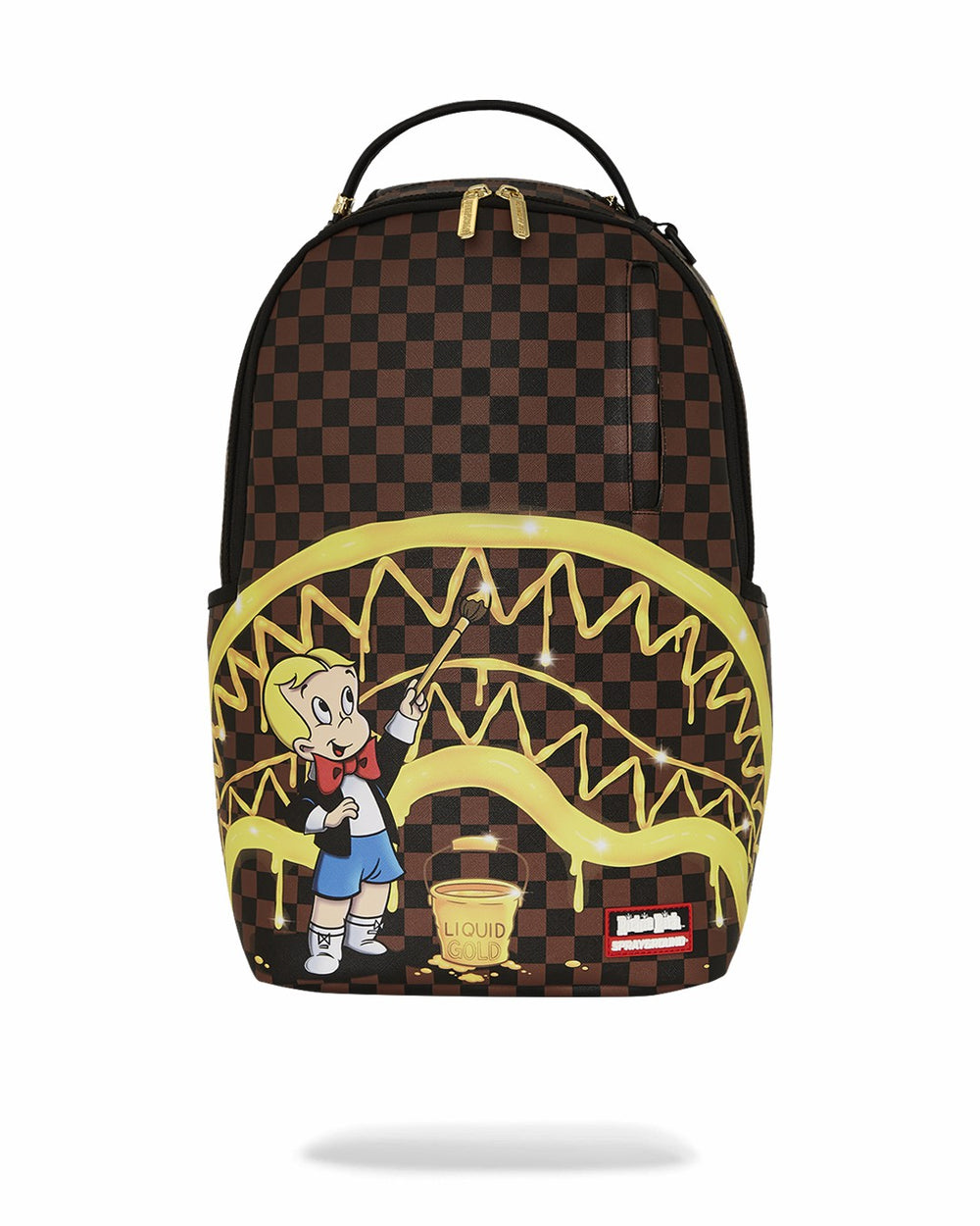 RICHIE RICH PAINT THE SHARK GOLD BACKPACK | Sprayground Outlets