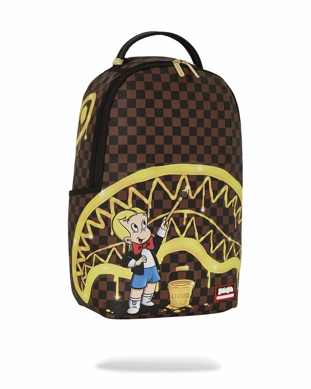 RICHIE RICH PAINT THE SHARK GOLD BACKPACK | Sprayground Outlets