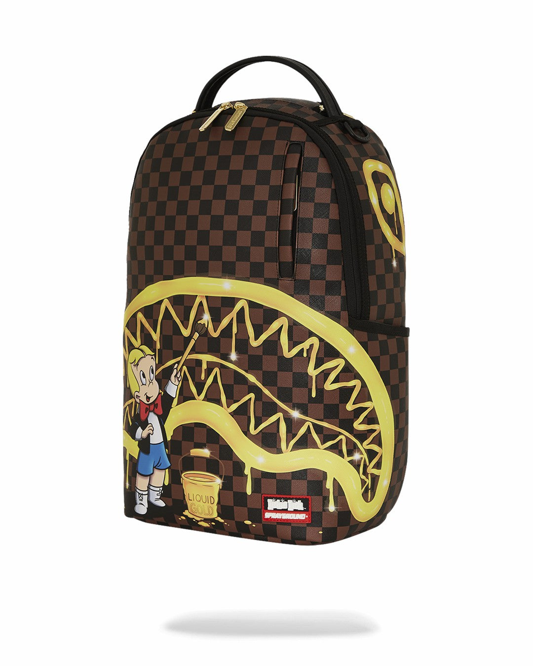 RICHIE RICH PAINT THE SHARK GOLD BACKPACK | Sprayground Outlets