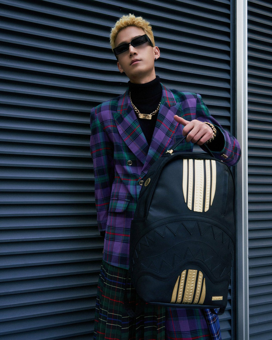 GOLD AND BLACK RACING STRIPES BACKPACK | Sprayground Bargain
