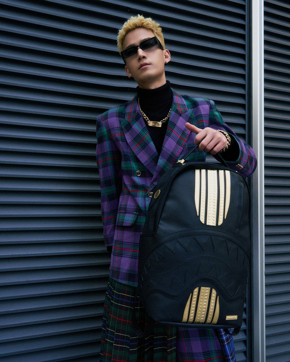 GOLD AND BLACK RACING STRIPES BACKPACK | Sprayground Bargain